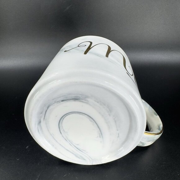 Mr & Mrs Coffee Mug Cup Set Ceramic Marble Coloring Gold Edges Wedding Gift Mugs - Picture 10 of 13